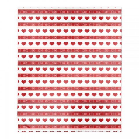 XOXO Heart Stripes 50x60 Sherpa Fleece Blanket