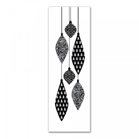 Patterned Hanging Ornaments 12x36 Canvas Wall Art