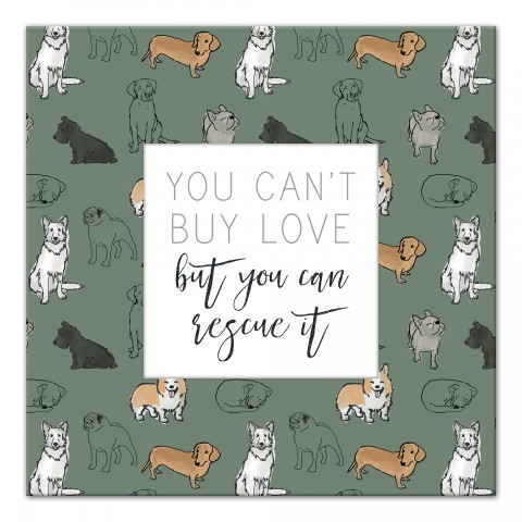 Rescue Dog 16x16 Canvas Wall Art