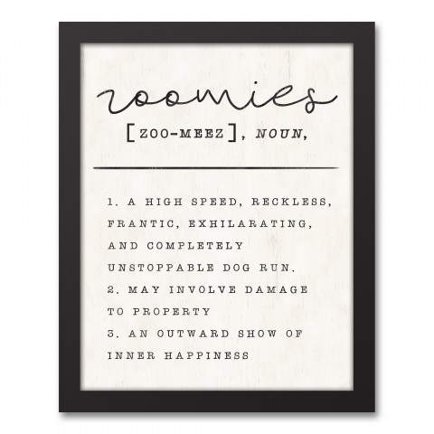 Zoomies Definition 11x14 Black Framed Canvas