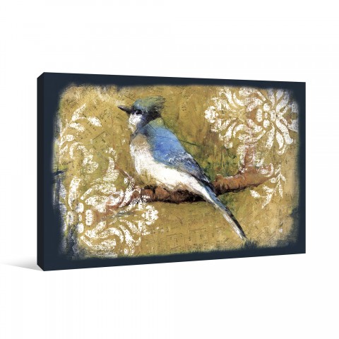Bluebird On A Branch Canvas Wall Art 