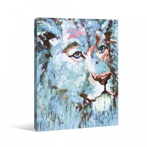 Blue Lion Canvas Wall Art
