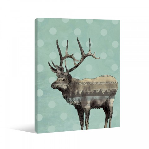 Playful Polka Dot Elk Canvas Wall Art