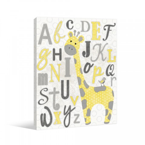Learn The Alphabet With George The Giraffe Canvas Wall Art
