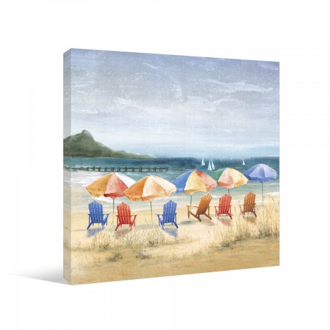 Beach Umbrella Heaven Canvas Wall Art