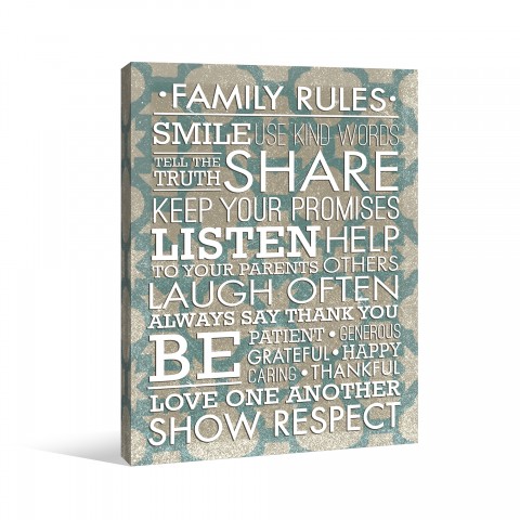 Family Guidelines Canvas Wall Art