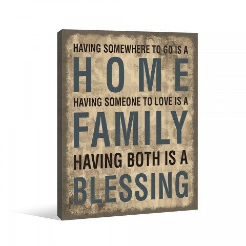 Family Home Blessing Canvas Wall Art