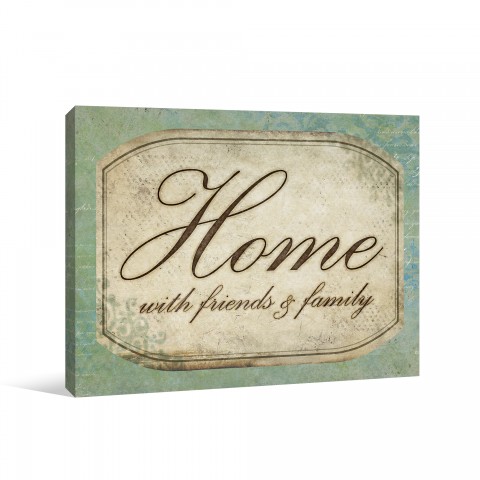 Home With Friends 14x11 Canvas Wall Art 