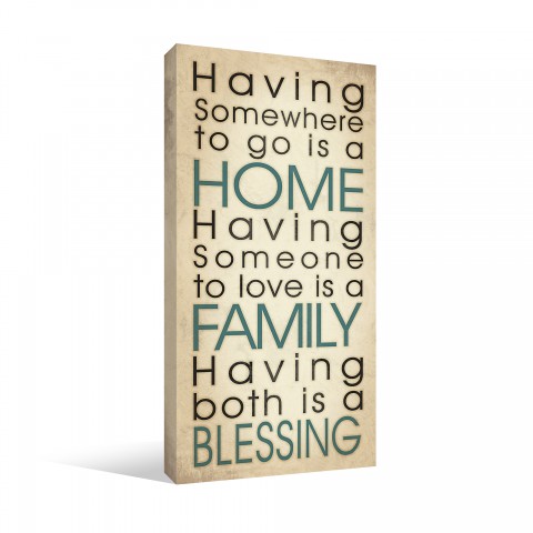 Home And Family Are A Blessing 10x20 Canvas Wall Art 