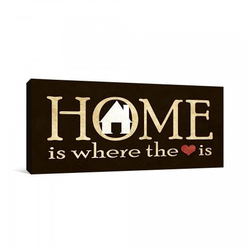 Home Is Where The Heart Is 20x10 Canvas Wall Art