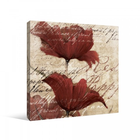 Romantic Red Flowers Canvas Wall Art