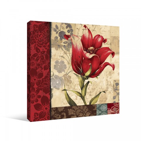 Romantic Red Flowers Canvas Wall Art 