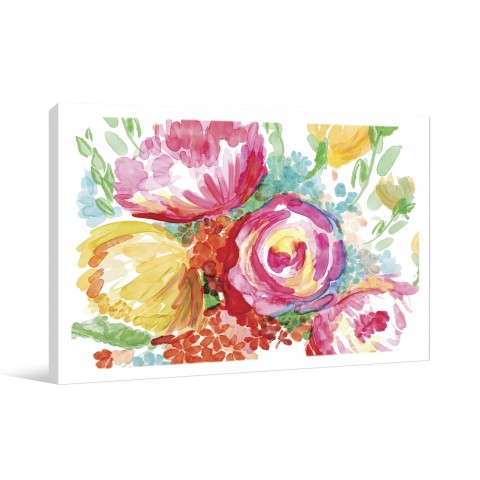 Wonderful Watercolor Florals Canvas Wall Art 