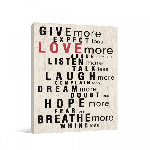 Love More 11x14 Canvas Wall Art 