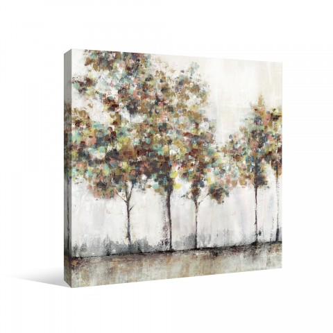 Painted Brush Trees Canvas Wall Art 