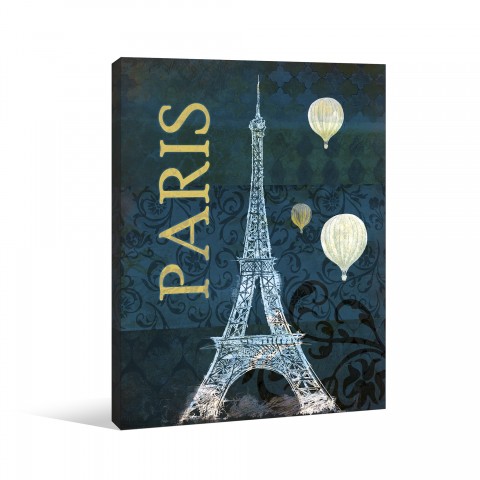 Teal Paris Canvas Wall Art