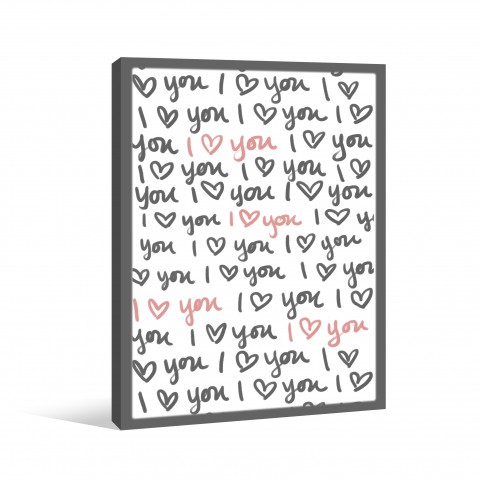 Love You Script Canvas Wall Art 
