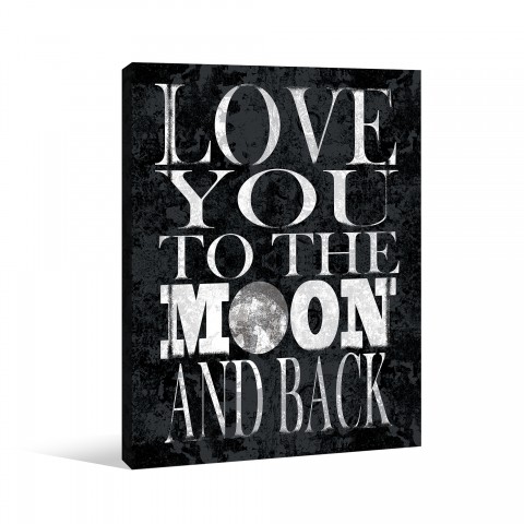 Love To The Moon Canvas Wall Art 