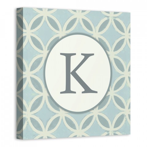 Blue Curved Diamond 12x12 Personalized Canvas Wall Art