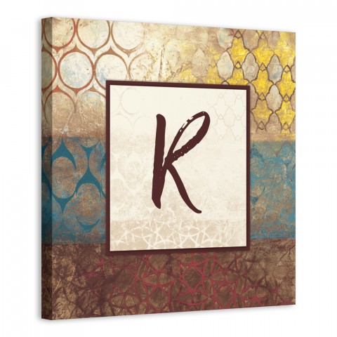 Big World Patterns Monogram 16x16 Personalized Canvas Wall Art