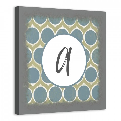 Cool Circle Geo Monogram 16x16 Personalized Canvas Wall Art 