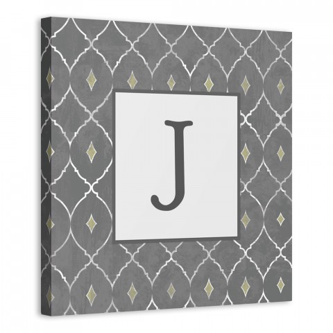 Geo Monogram 16x16 Personalized Canvas Wall Art