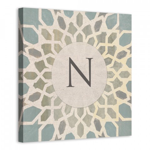 Exotic Tile Monogram 16x16 Personalized Canvas Wall Art