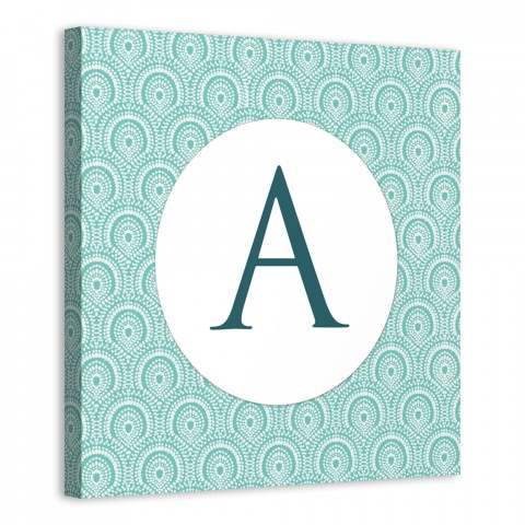 Trendy Medallion Sheet Monogram 16x16 Personalized Canvas Wall Art 