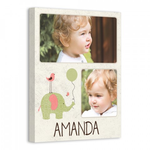 Friends And Elephants 11x14 Personalized Canvas Wall Art