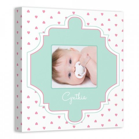 Shape And Small Heart 12x12 Personalized Canvas Wall Art