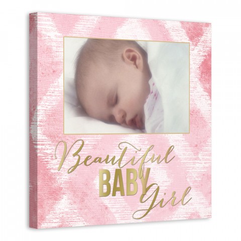 Beautiful Baby Ikat 16x16 Personalized Canvas Wall Art