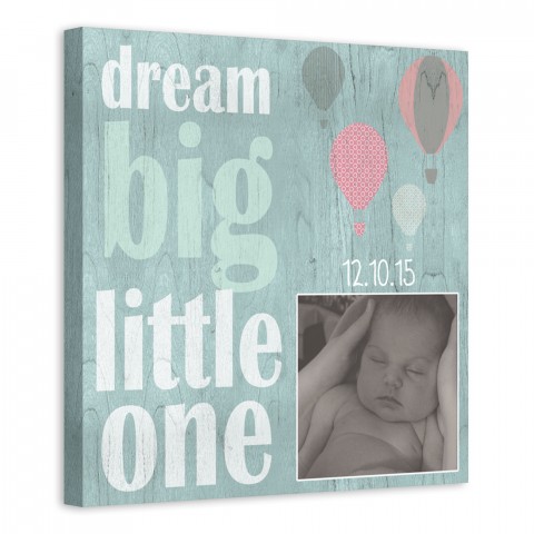 Dream Big Little One 16x16 Personalized Canvas Wall Art