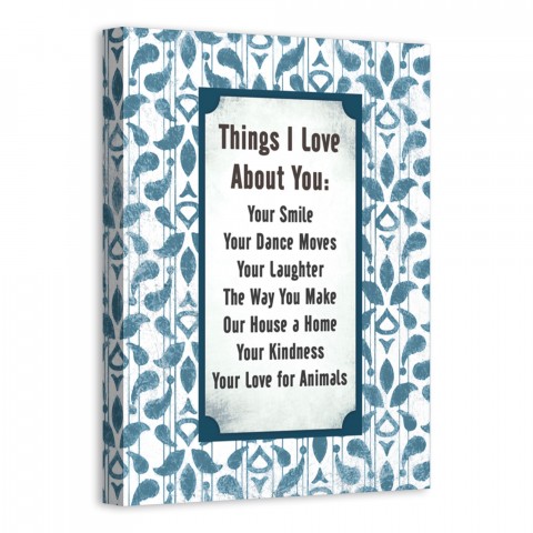 Reasons I Love You 11x14 Personalized Canvas Wall Art