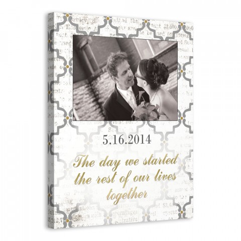 The Day We Started the Rest of Our Lives 16x20 Personalized Canvas Wall Art
