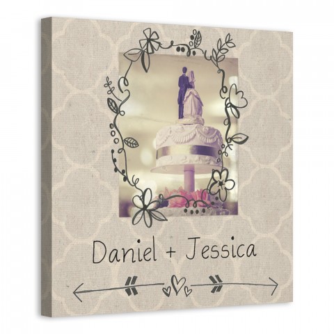 You & Me Cake Topper 16x16 Personalized Canvas Wall Art