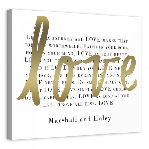 Above All Else Love 20x16 Personalized Canvas Wall Art