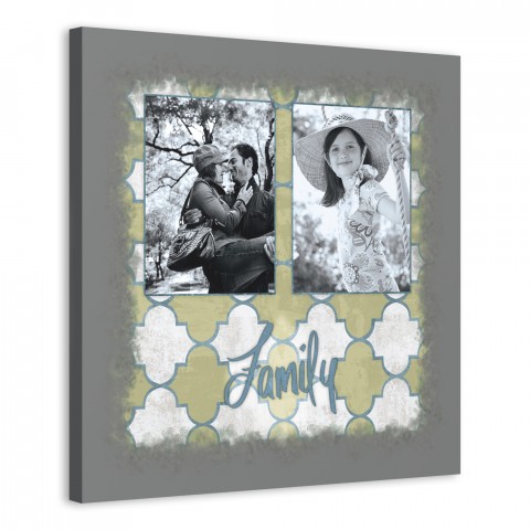 Gray Family Photo 20x20 Personalized Canvas Wall Art 