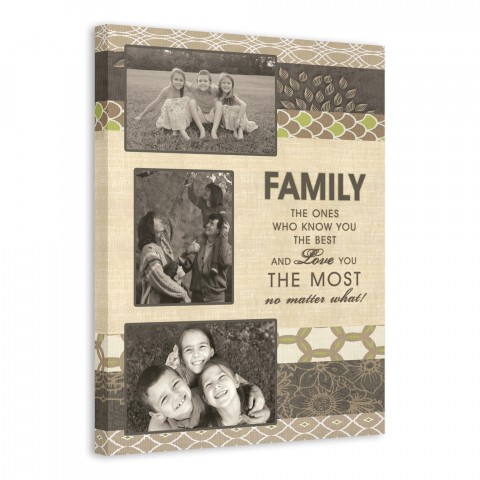 Family Knows You Best and Loves You Most Photo Collage 16x20 Personalized Canvas Wall Art