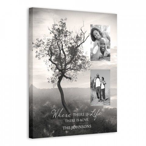Where there is Life There is Love Tree 16x20 Personalized Canvas Wall Art