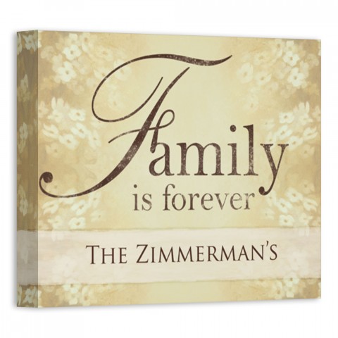 Family is Forever Sign 10x8 Personalized Canvas Wall Art 