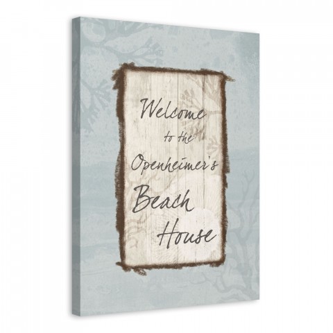 Welcome to the Beach House 18x24 Personalized Canvas Wall Art