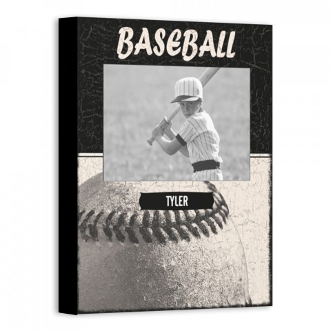 Baseball 8x10 Personalized Canvas Wall Art