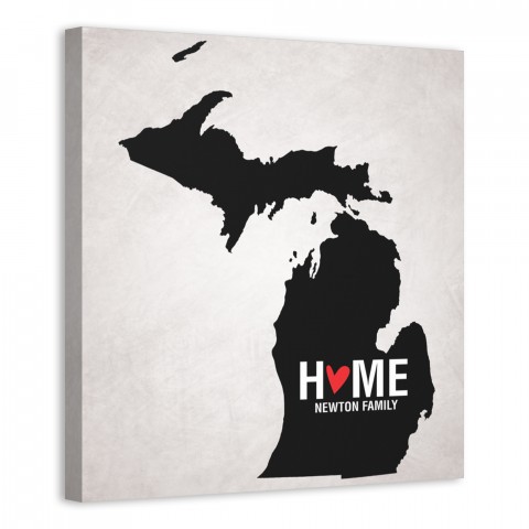 State Pride Michigan 16x16 Personalized Canvas Wall Art