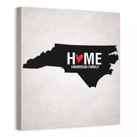 State Pride North Carolina 16x16 Personalized Canvas Wall Art