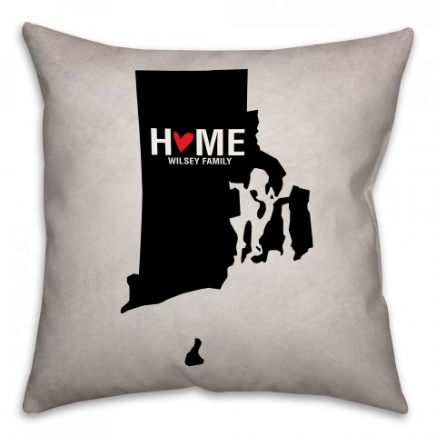 Rhode Island State Pride Personalized Spun Polyester Throw Pillow - 16x16