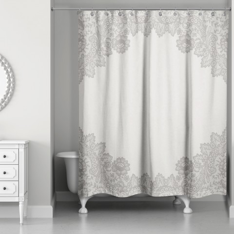  Brown Lace 71x74 Shower Curtain
