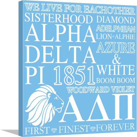 Apha Delta Pi 16x16 Canvas Wall Art