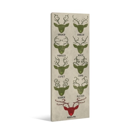 The Reindeer Gang 12x36 Canvas Wall Art