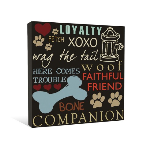 Doggie Words Canvas Wall Art