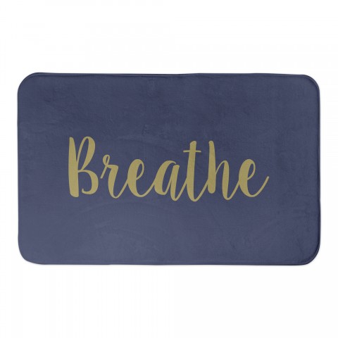 Navy Floral 34x21 Bath Mat